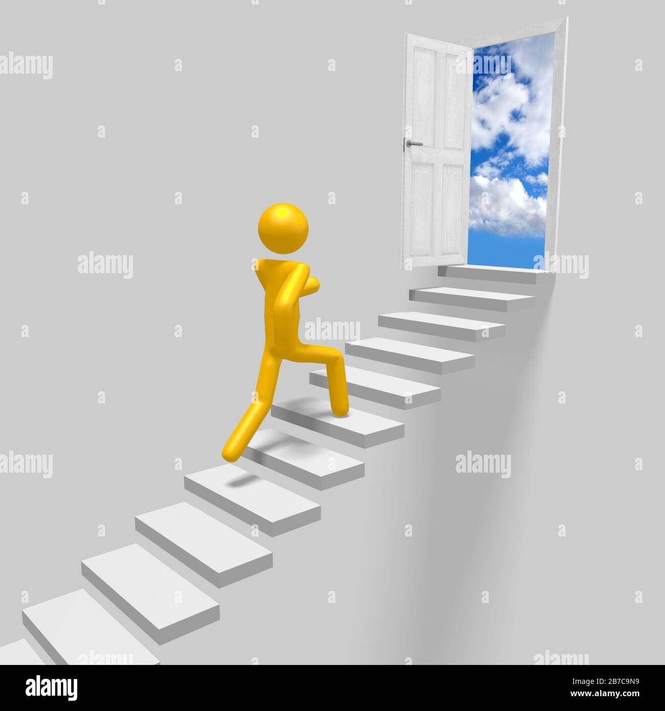 3D stairway to heaven concept Stock Photo