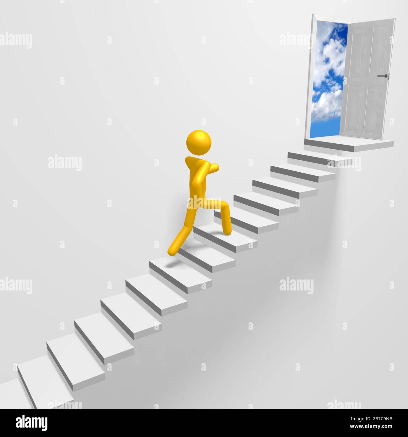 Man walking stairs to heaven hi-res stock photography and images - Alamy