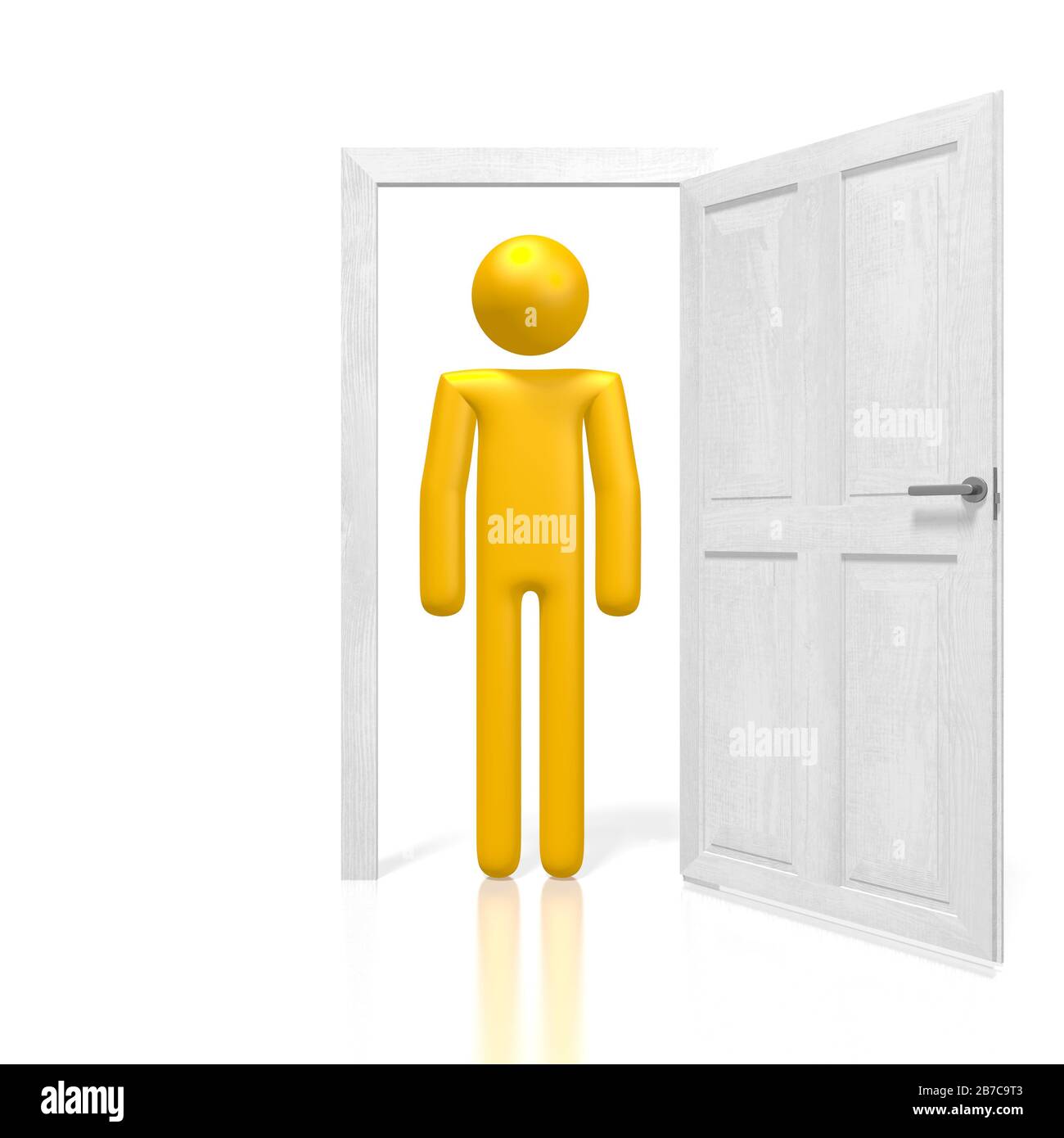 3D open door concept Stock Photo Alamy