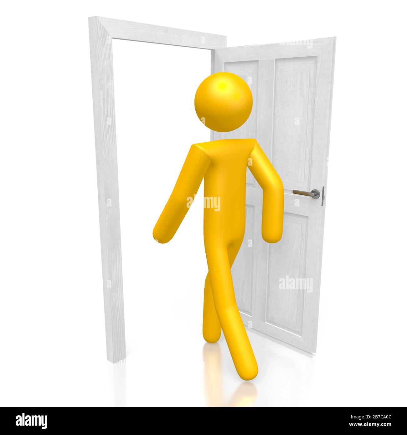 Walking out of a door Cut Out Stock Images & Pictures - Alamy