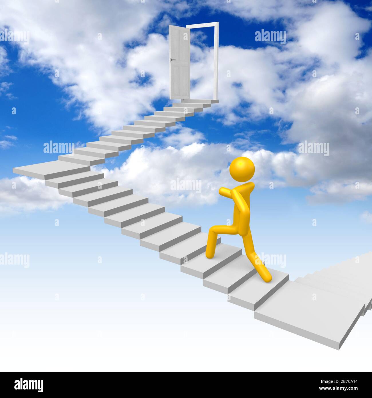 3D stairway to heaven concept Stock Photo