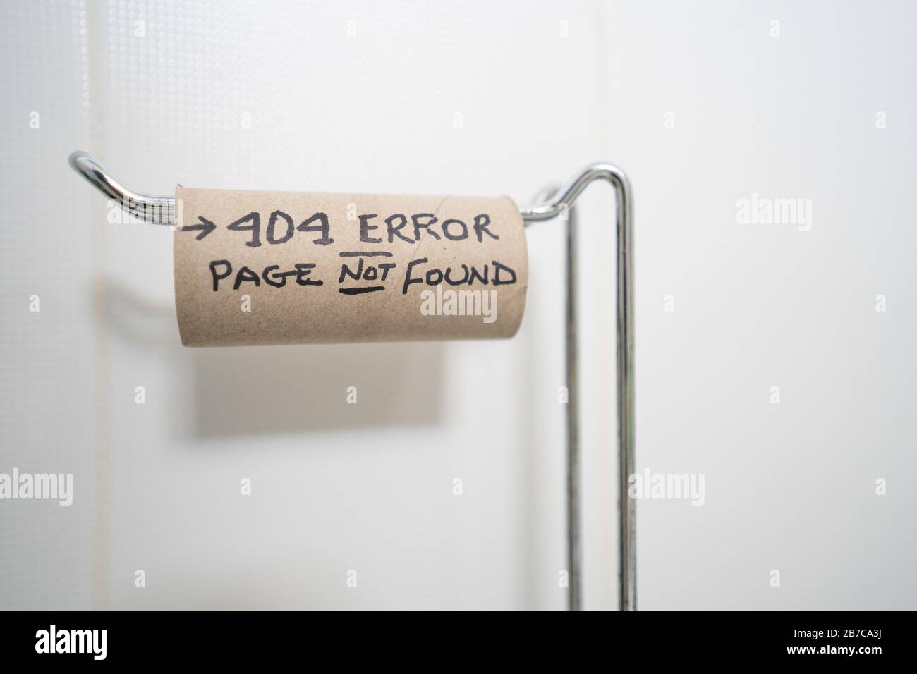 An Empty Toilet Roll On A Stand With The Wording 404 Error Page Not Found A Humourous Analogy Of The Coronoavirus Pandemic Stock Photo Alamy An Empty Toilet Roll On A Stand With The Wording 404 Error Page Not Found A Humourous Analogy Of The Coronoavirus Pandemic Stock Photo Alamy
