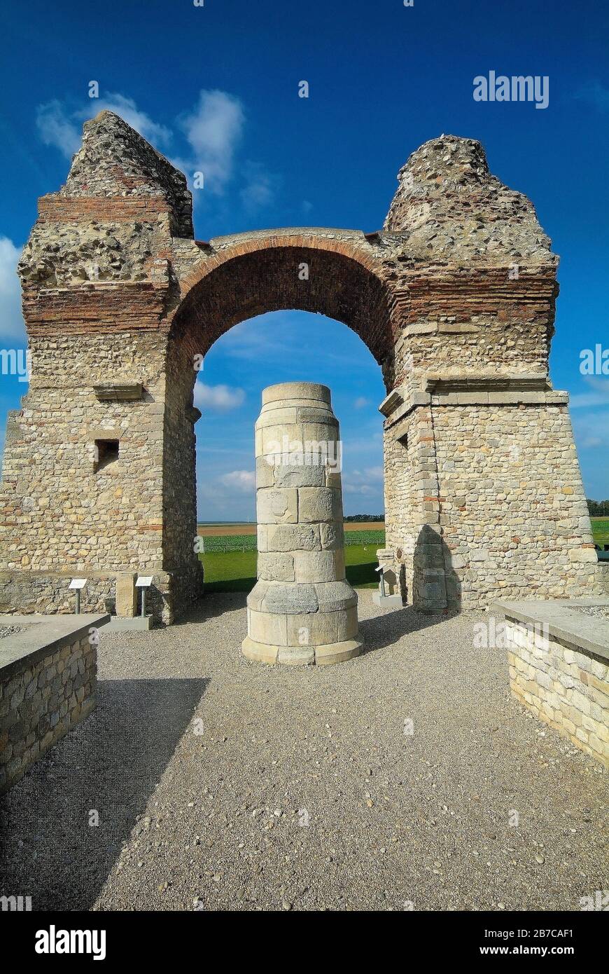 Austria, ancient Roman monument named Heidentor in Carnuntum, Lower Austria Stock Photo