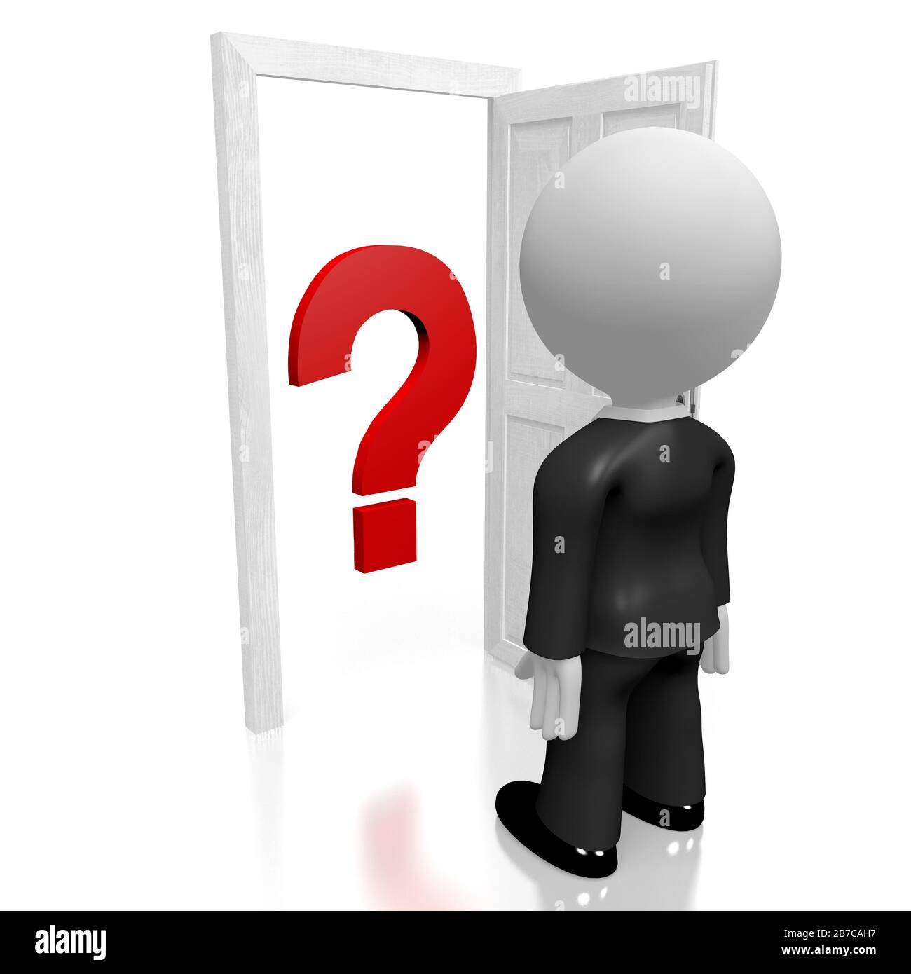 3D question mark, businessman Stock Photo - Alamy