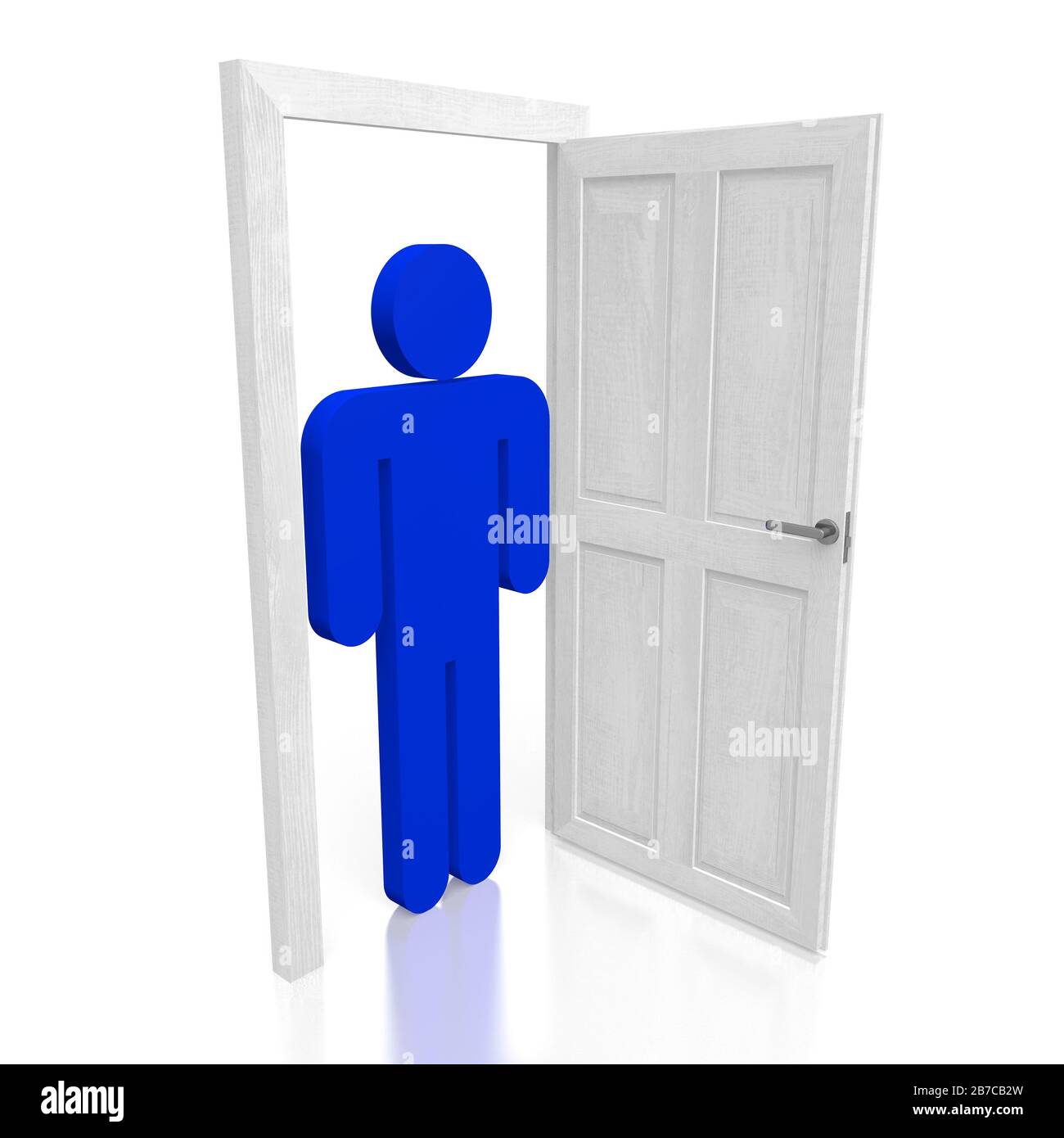 3D cartoon character, door illustration Stock Photo Alamy
