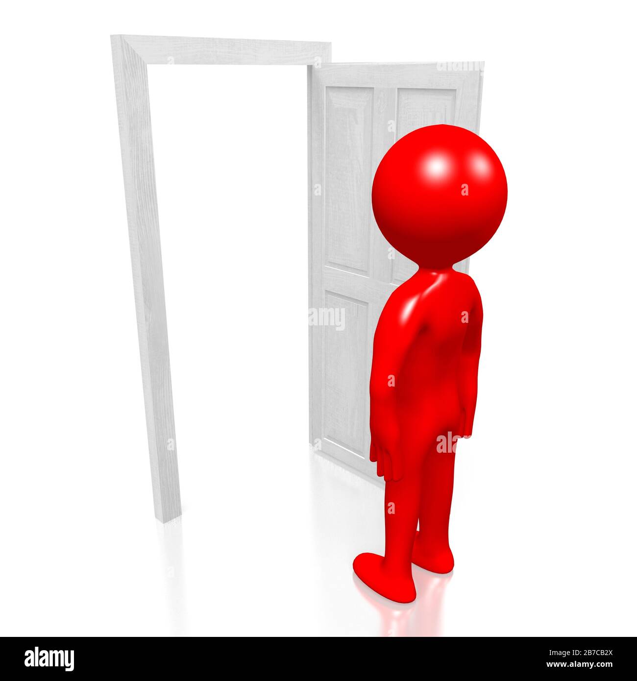 3D cartoon character, door illustration Stock Photo Alamy