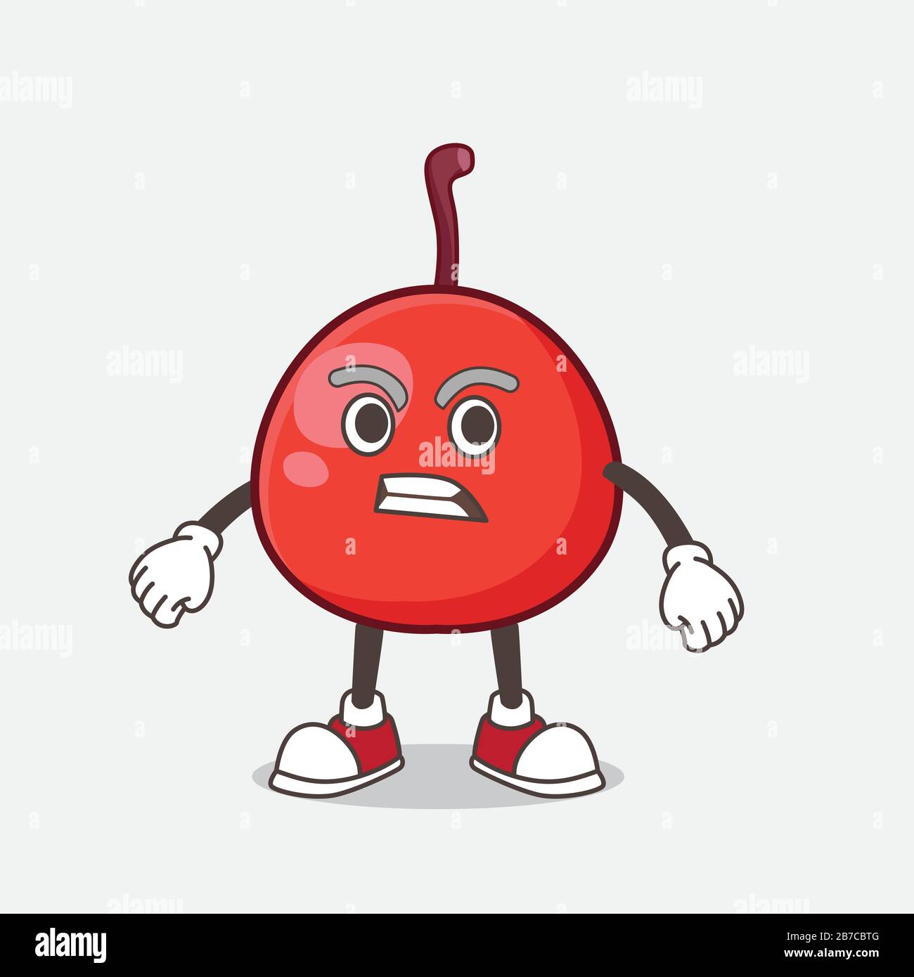 An illustration of Red Berry vector cartoon mascot character with