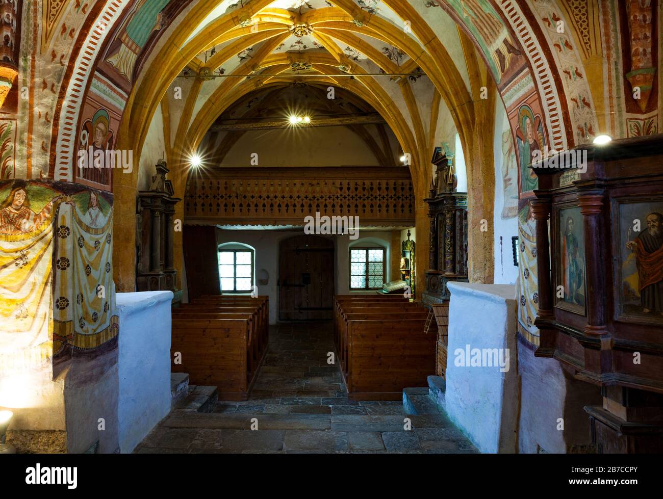 Interior of the St John the Baptist church in Bohinj, Slovenia Stock ...