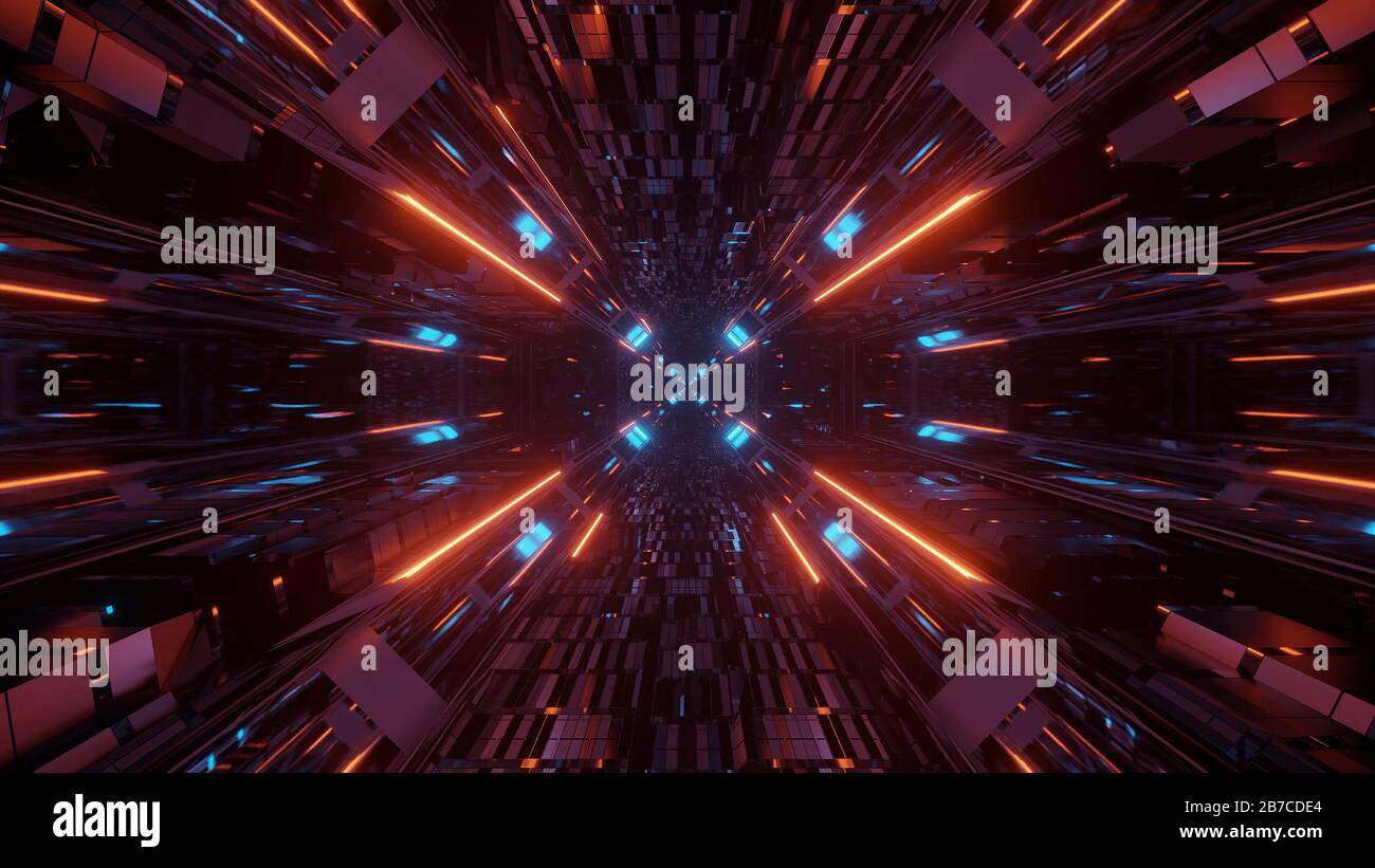 Illustration of several lights next to each other flowing into a single