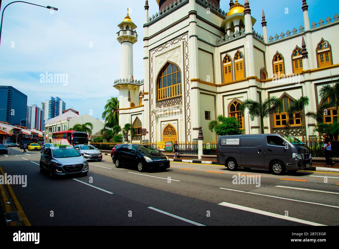 Singapore City, Singapore - April 14, 2019: The Sultan Mosque on Muscat Street Stock Photo