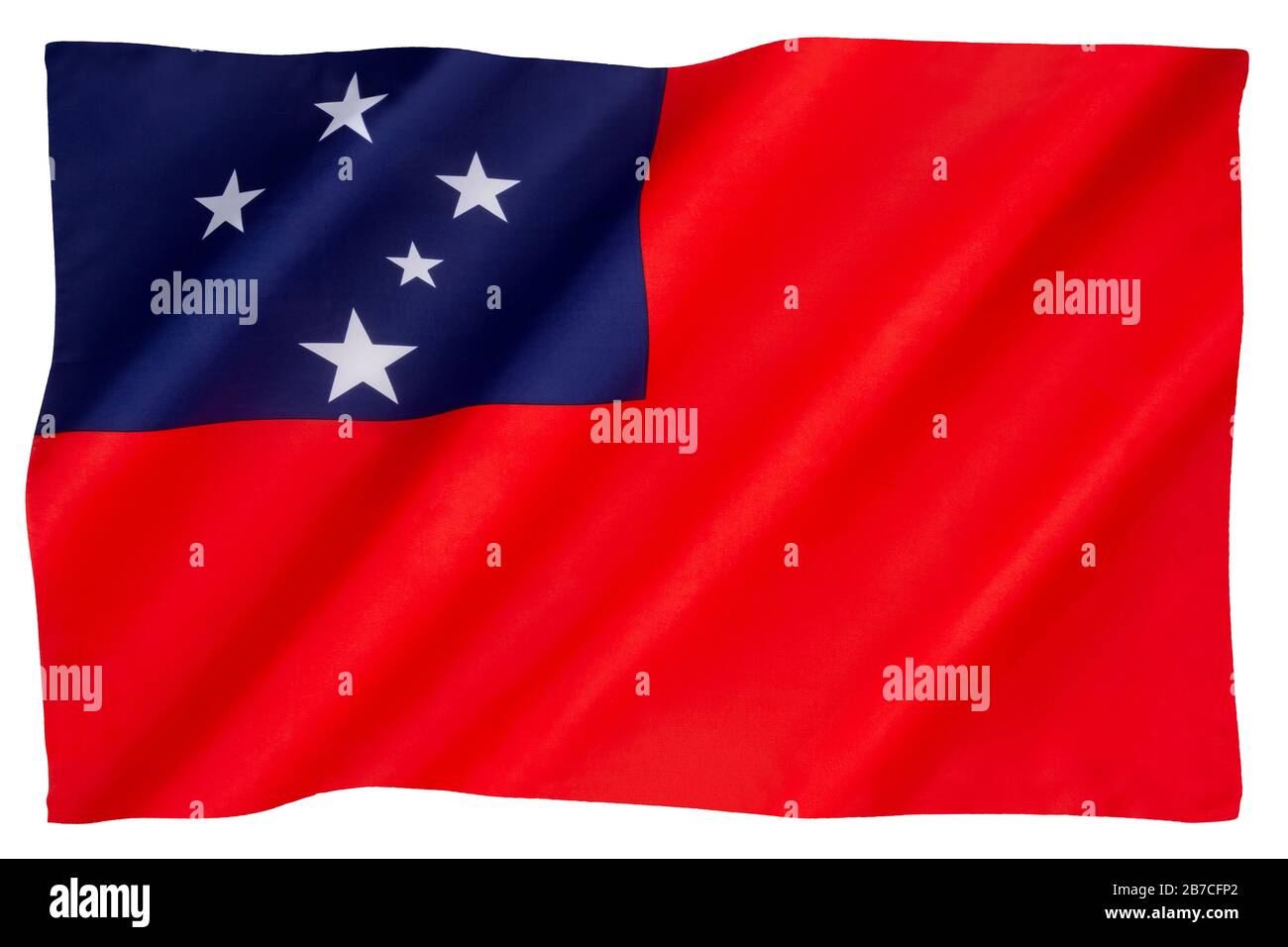 Flag of Samoa - adopted on 24th February 1949 for UN Trusteeships, and then applied on independence on 1st January 1962. Stock Photo