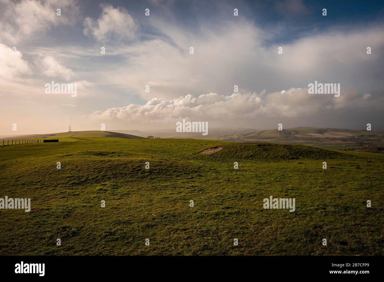 Firle Beacon on the South Downs Way, East Sussex, UK Stock Photo