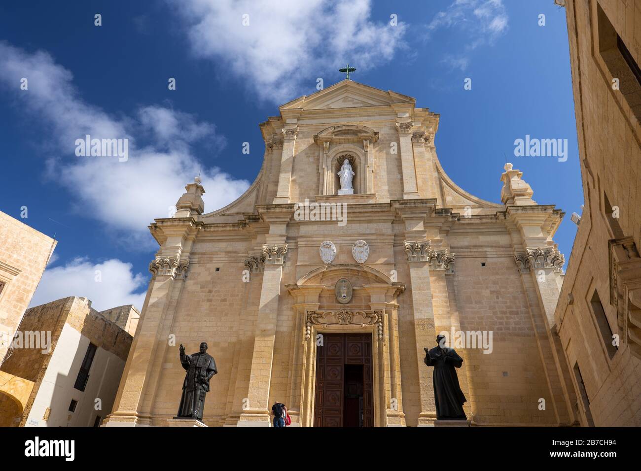 Cathedral of the Assumption of the Blessed Virgin Mary into Heaven in Cittadella of Victoria in Gozo, Malta Stock Photo