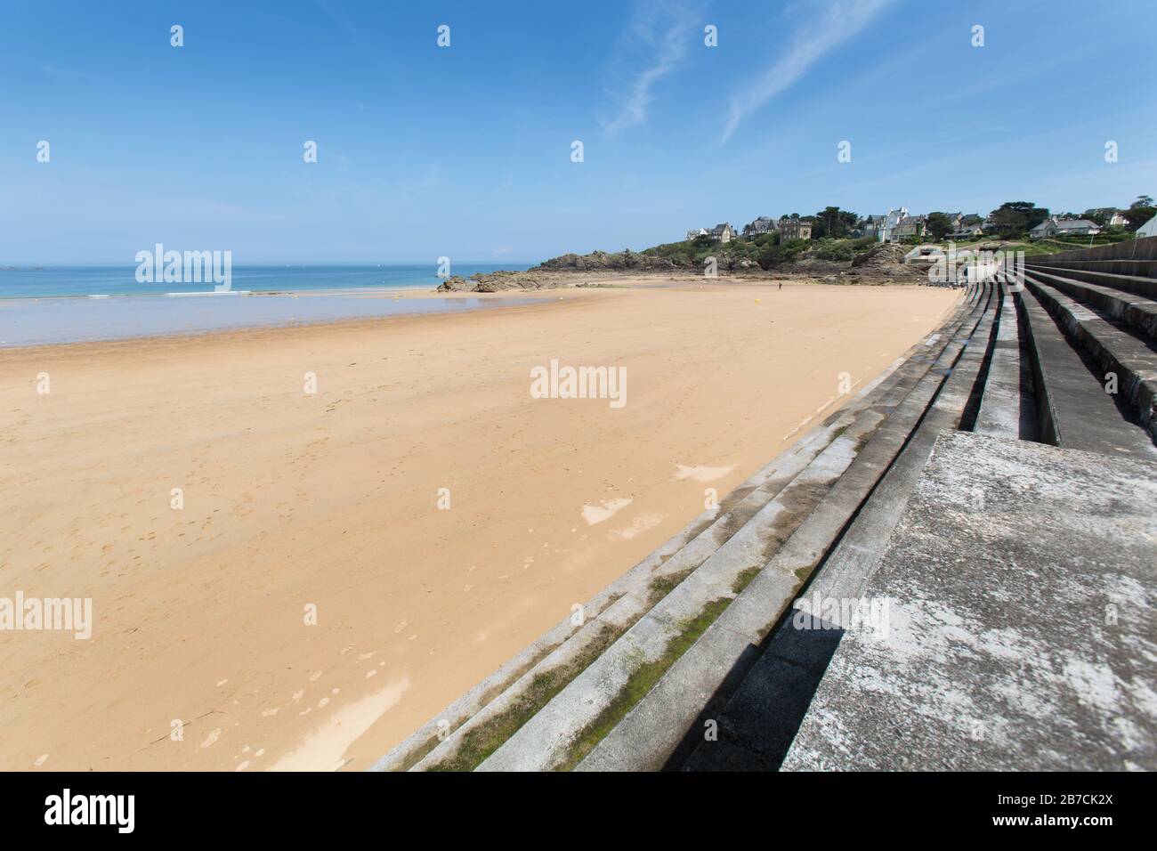 Town of Saint Lunaire, France. Picturesque summer view of Saint Lunaire’s Plage de Longchamp