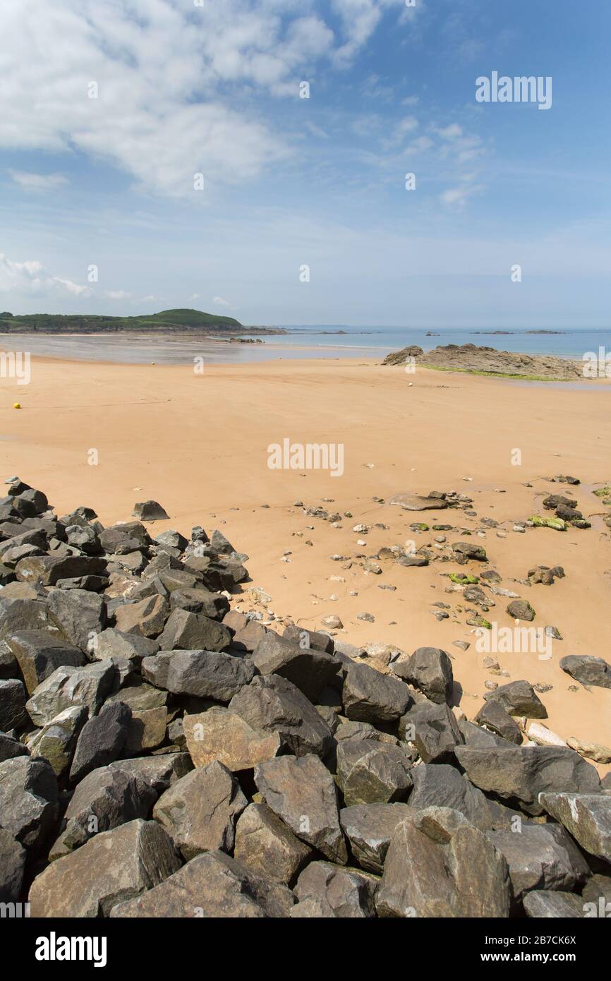 Town of Saint Lunaire, France. Picturesque summer view of Saint Lunaire’s Plage de Longchamp