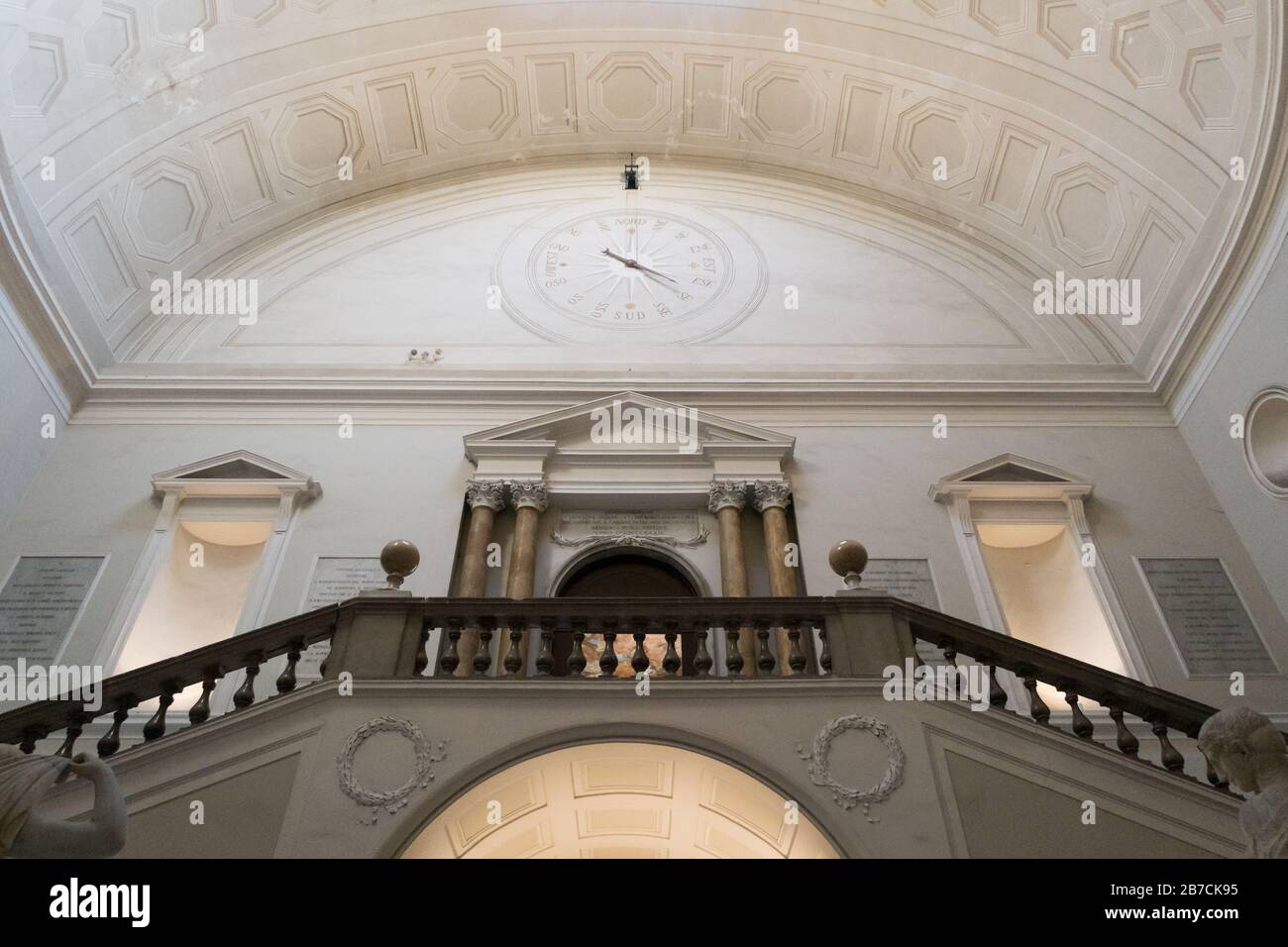 The grand staircase at the National Archeological Museum in Naples, Italy. Stock Photo