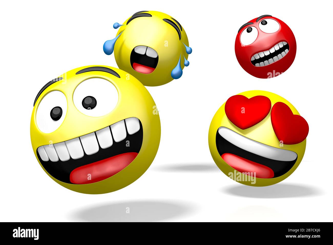 Emojis/ emoticons - different facial expressions - 3D rendering Stock Photo  - Alamy