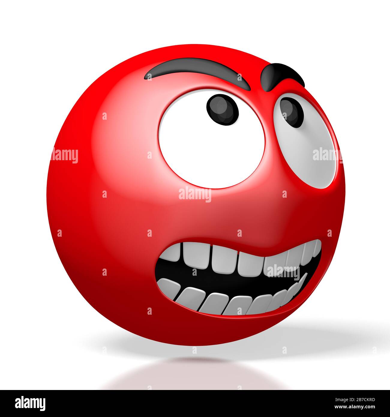 Angry emoticon - 3D rendering Stock Photo