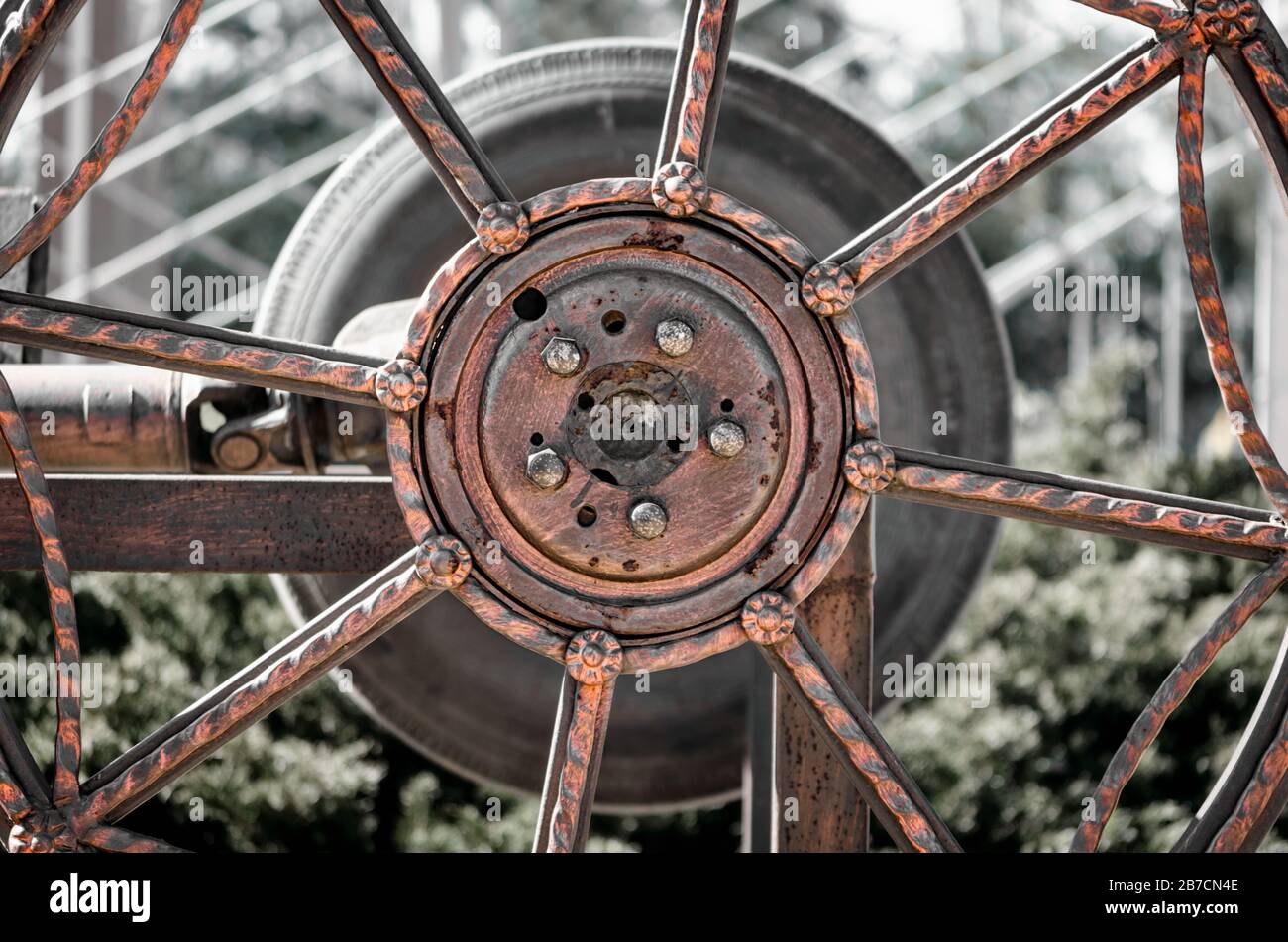 old metal wheel abstract background connection center close up Stock ...