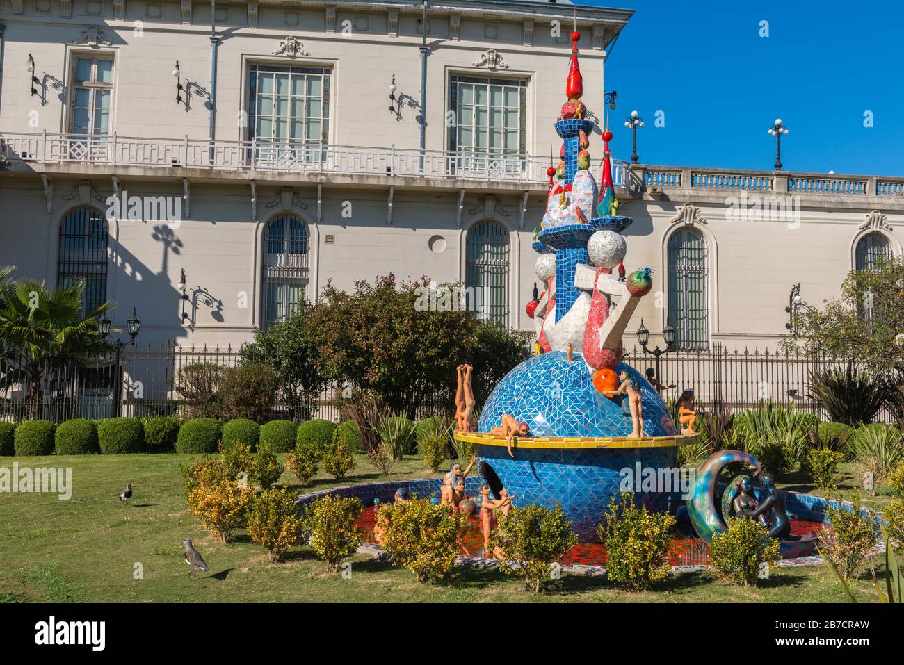 Art object Fuente de las delicias, Fountain of Pleasures, by Ernesto Arellano, Museo de Arte Tigre, MAT, Art Museum Tigre, Tigre, La Plata Delta Stock Photo