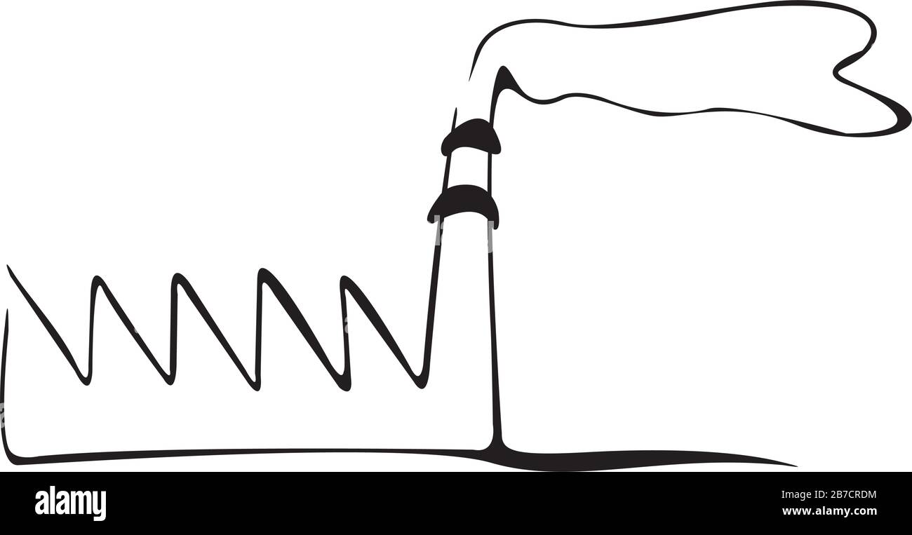 Industrial plant polluting smoke Black and White Stock Photos & Images