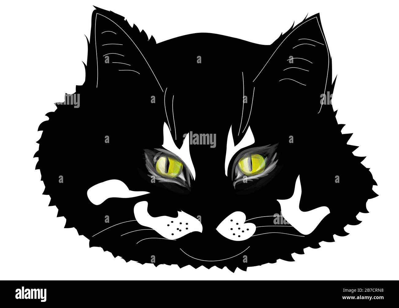 black cat isolated on a white background Stock Vector