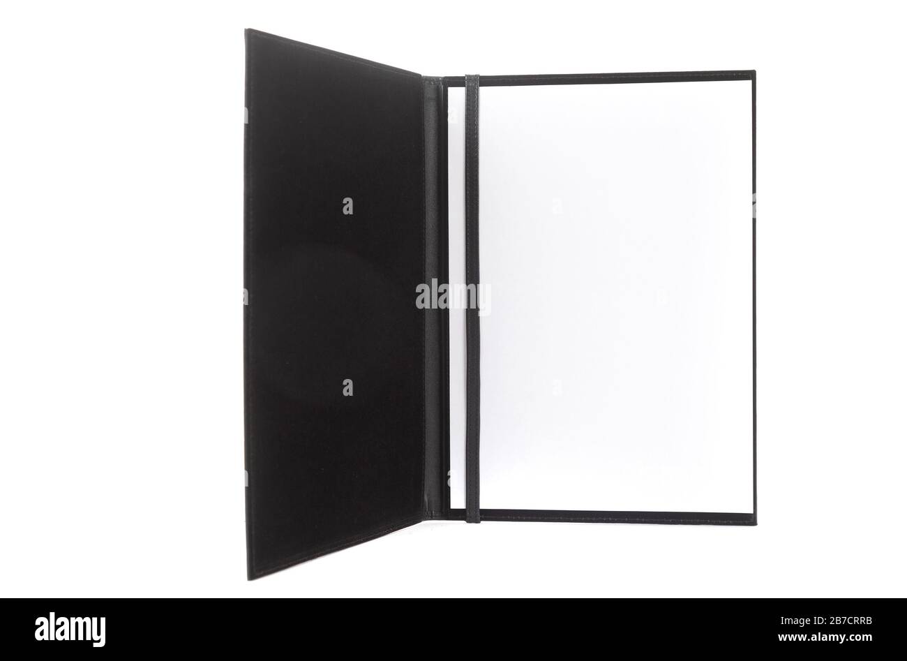 hand made leather folder for documents on a white background Stock Photo