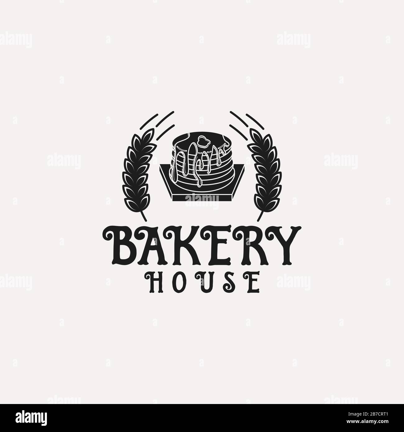 pancake, vintage bakery logo Ideas. with ribbon. Inspiration logo