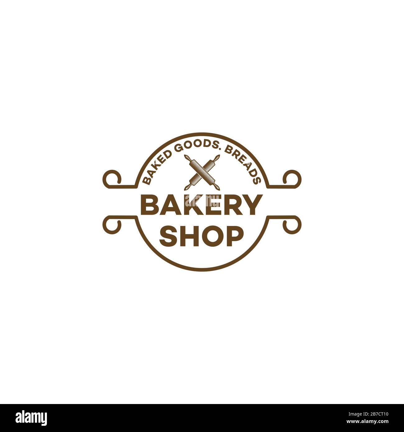 crossed rolling pin, vintage bakery logo Ideas. Inspiration logo design ...