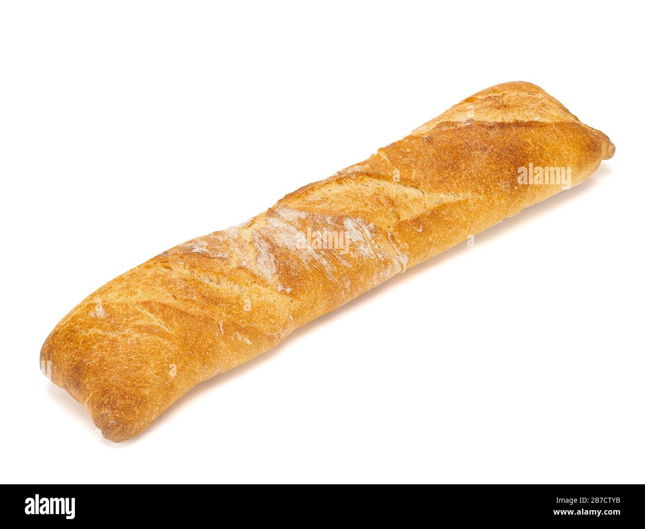 French baguette isolated on white Stock Photo - Alamy