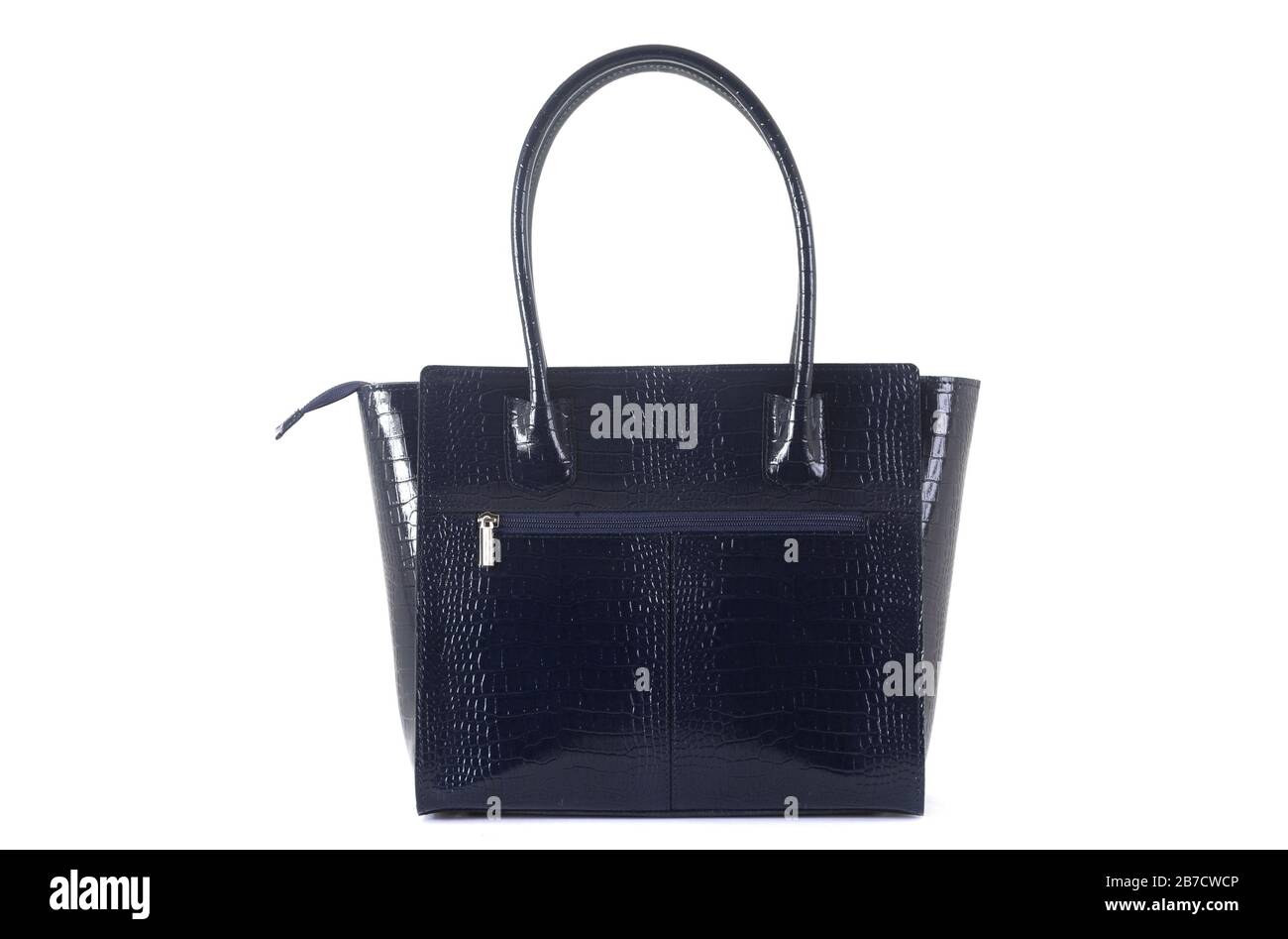 women black leather bag isolated on white background Stock Photo - Alamy