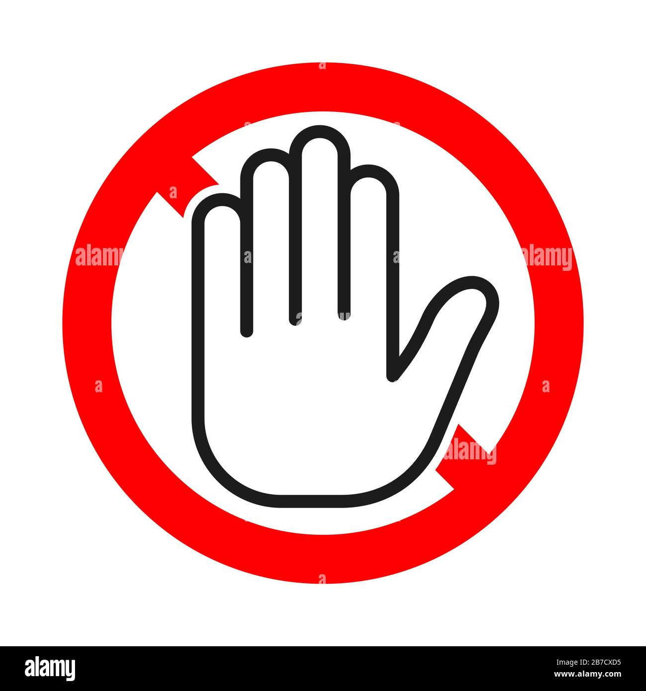 Stop hand forbidden sign Royalty Free Vector Image