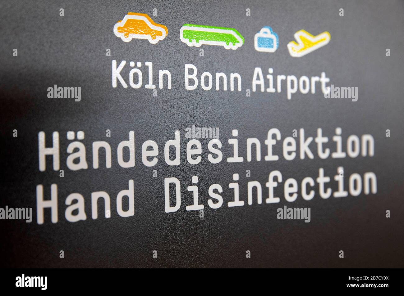 Hygiene and effects to combat the corona virus at Cologne/Bonn Airport Credit: Geisler-Fotopress GmbH/Alamy Live News Stock Photo