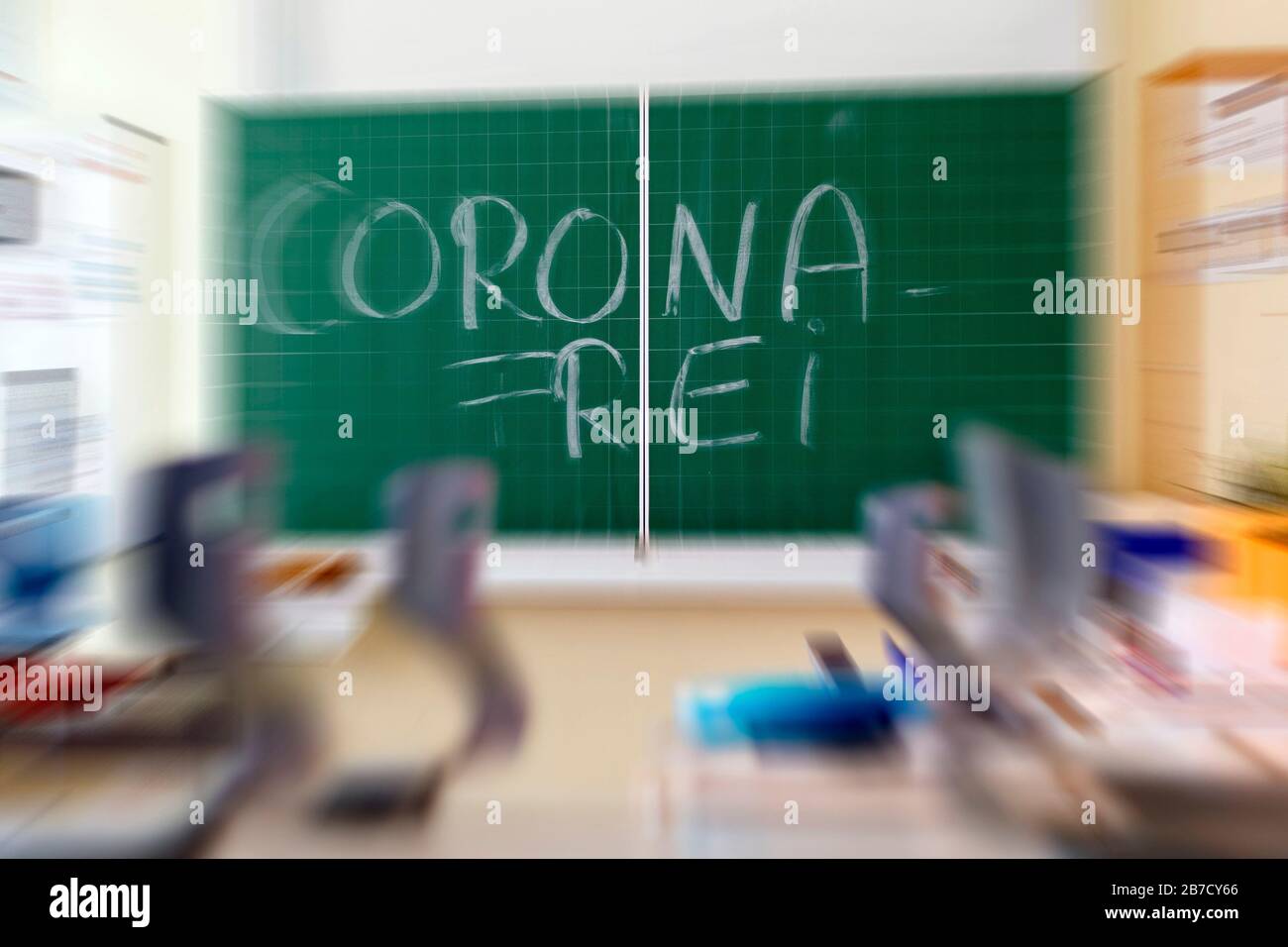 Corona-free at a school in Südstadt Cologne (Germany) Stock Photo