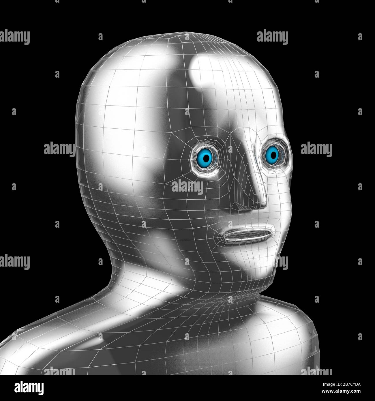3D geometrical head, eyes Stock Photo Alamy