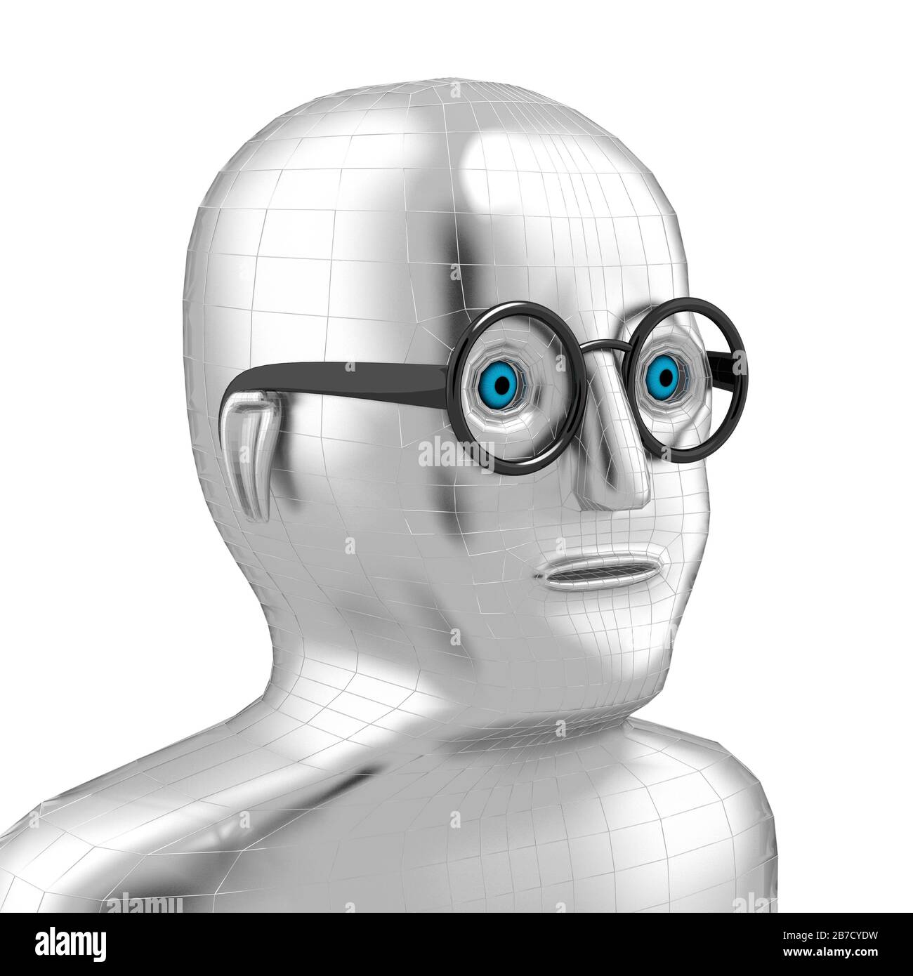 3D robot wearing glasses Stock Photo - Alamy