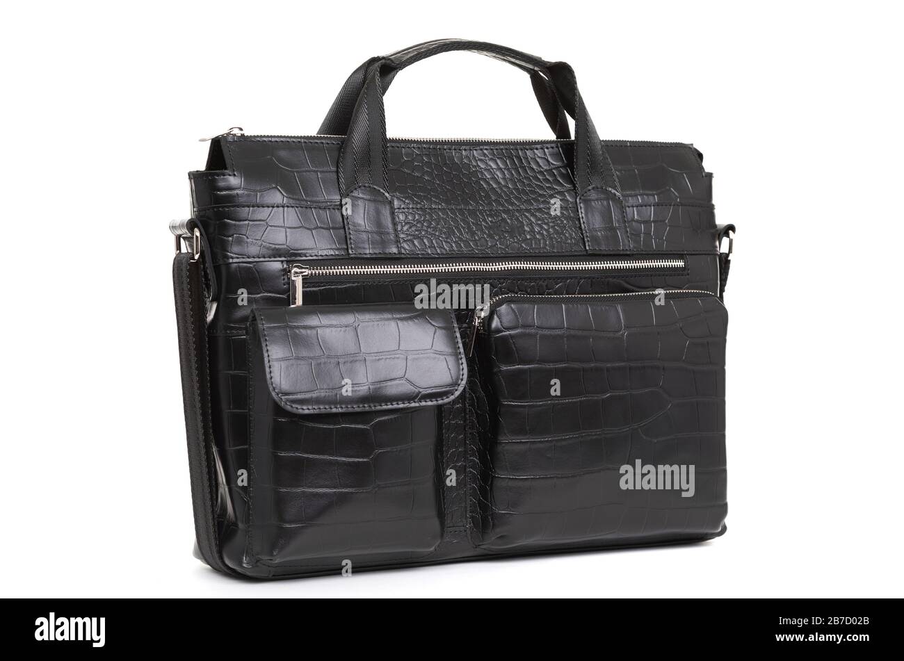 men's style briefcase on a white background Stock Photo Alamy