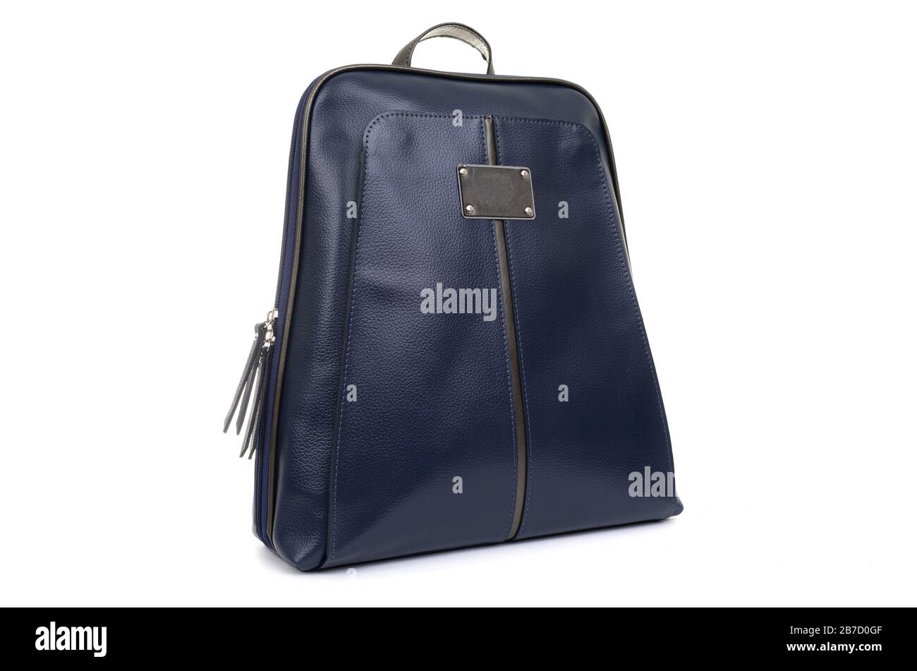 navy leather backpack womens