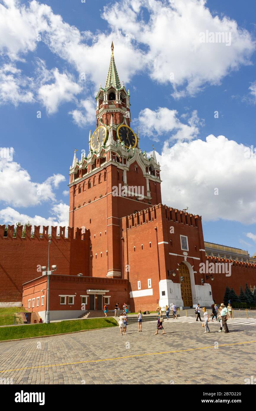 Spasskaya tower at the Kremlin Stock Photo