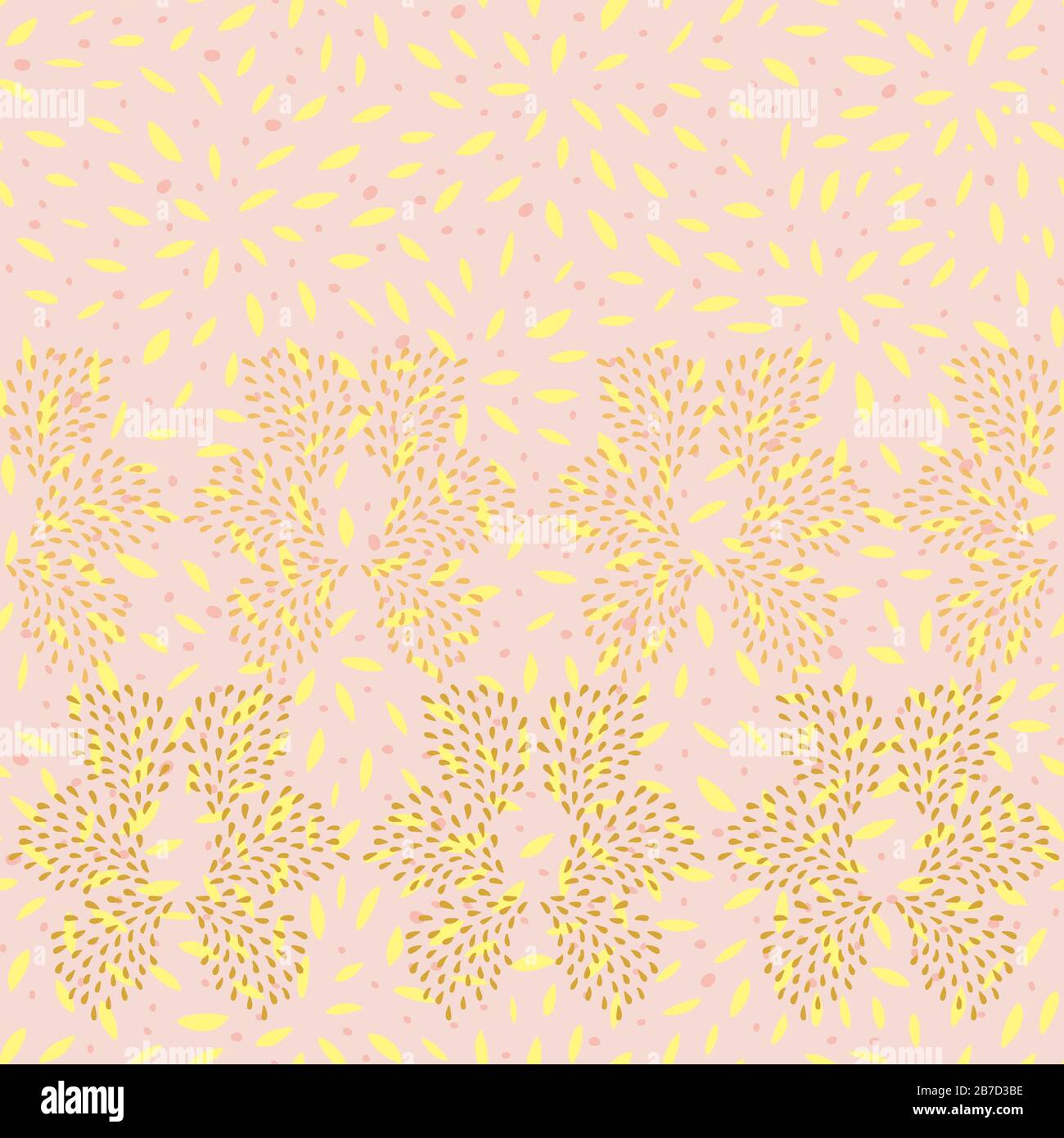 Doodle seamless abstract hand drawn drop border in floral shape with ...
