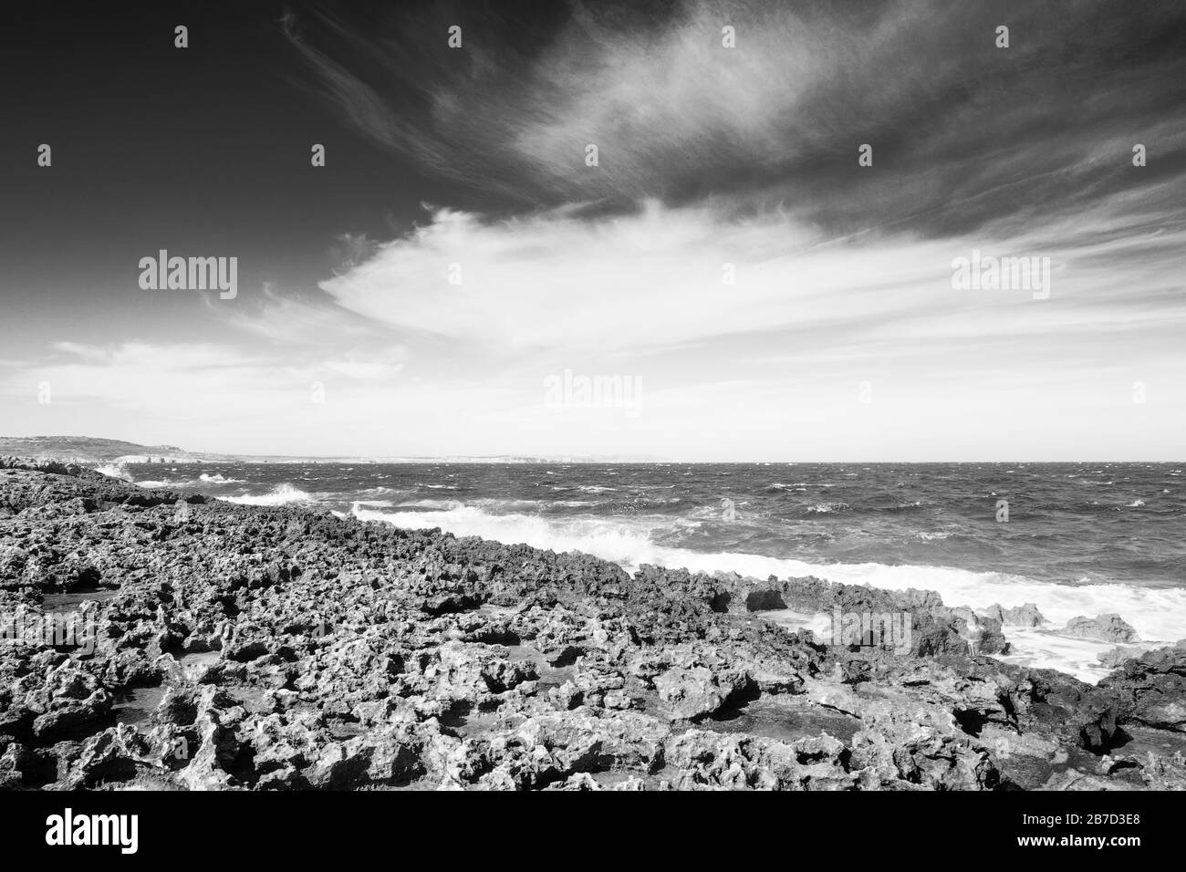 Beautiful view rocky beach in Black and White Stock Photos & Images - Alamy