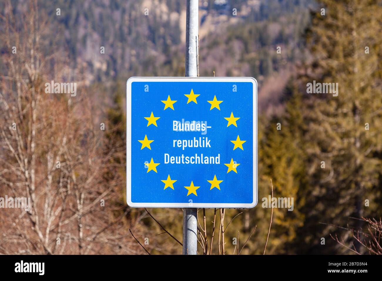 Federal Republic of Germany border sign Stock Photo