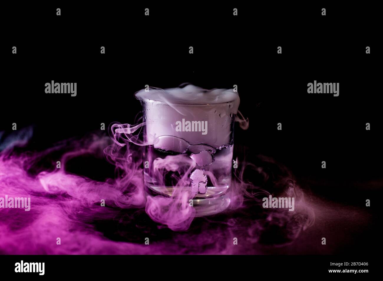 Chemical reaction of dry ice with liquid Stock Photo Alamy
