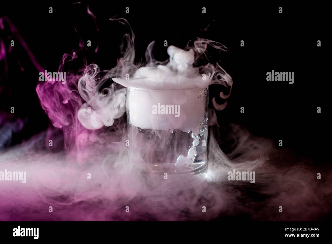 Chemical reaction of dry ice with liquid Stock Photo Alamy