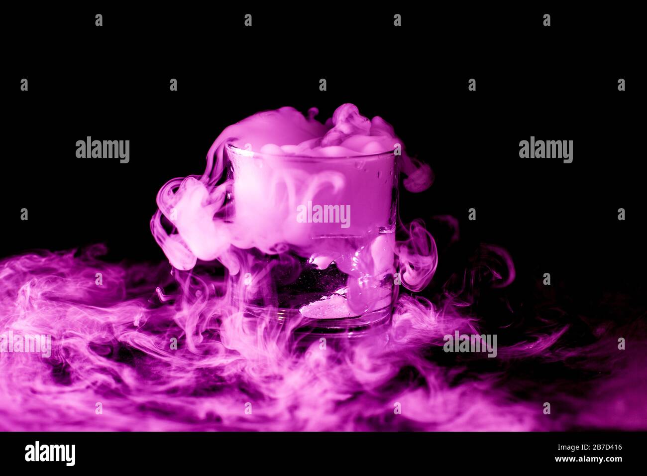 chemical-reaction-of-dry-ice-with-liquid-stock-photo-alamy