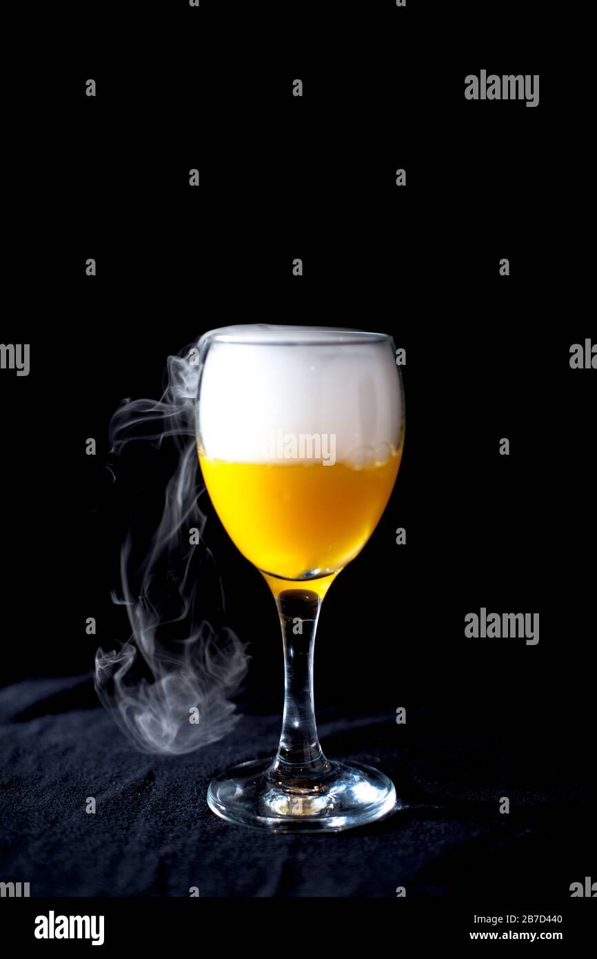 Chemical reaction of dry ice with liquid Stock Photo Alamy