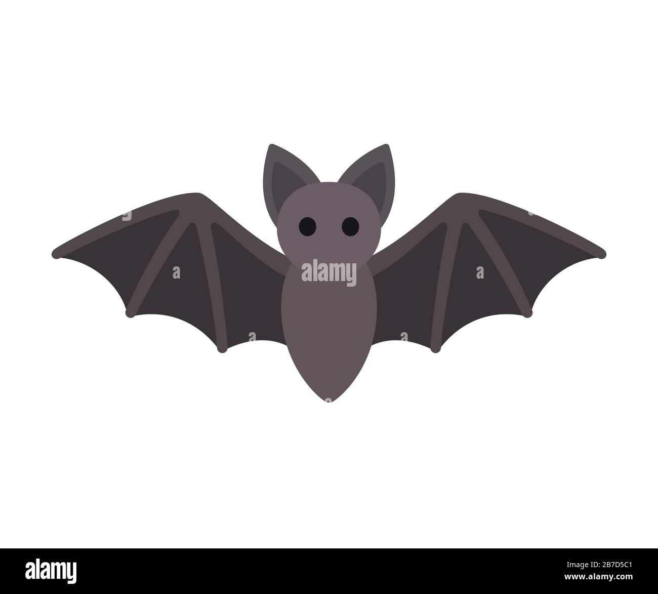 Simple cartoon bat icon. Flying bat with spread wings, Halloween symbol  clip art illustration Stock Vector Image & Art - Alamy