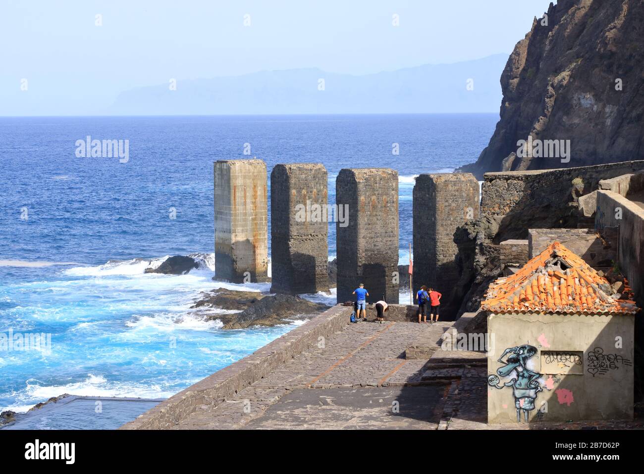 Pescante de Hermigua, Stone towers in La Gomera island, Canary islands in  Spain Stock Photo - Alamy