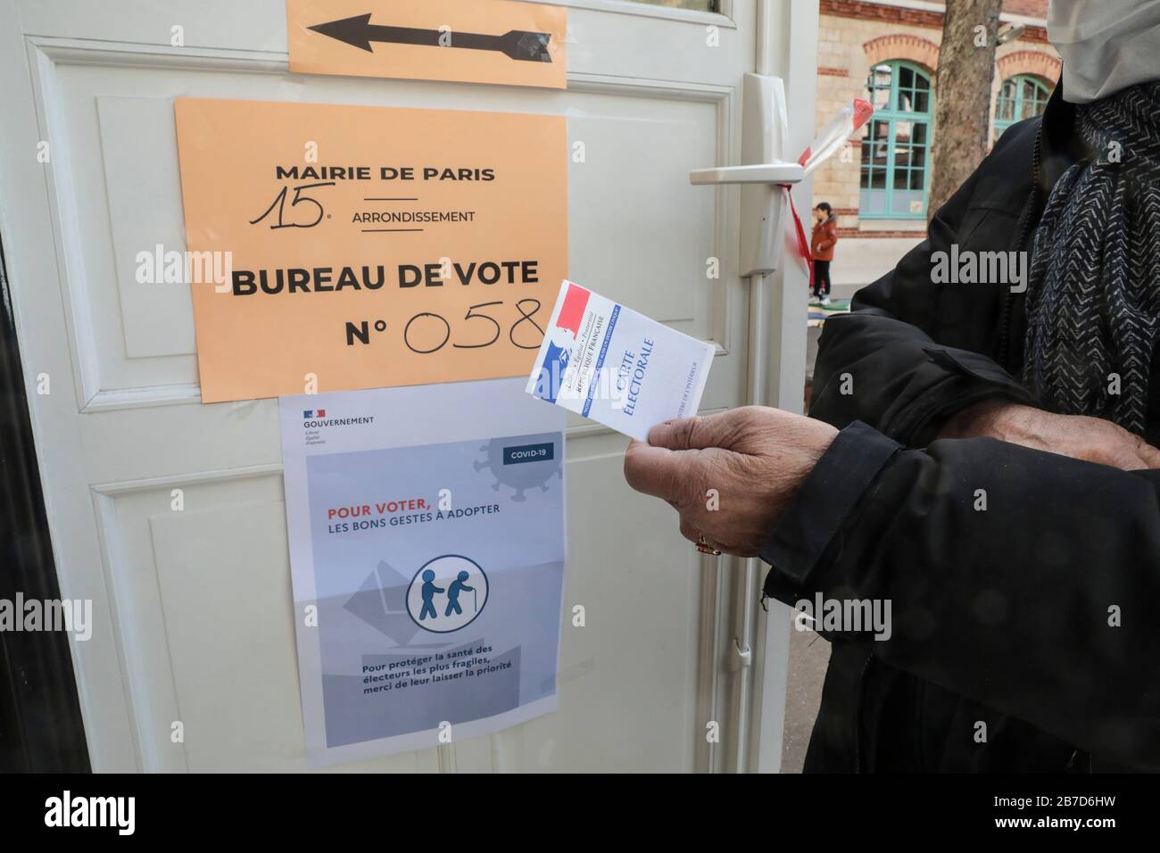 LOCAL ELECTIONS: POLLING STATIONS OPENED IN PARIS Stock Photo