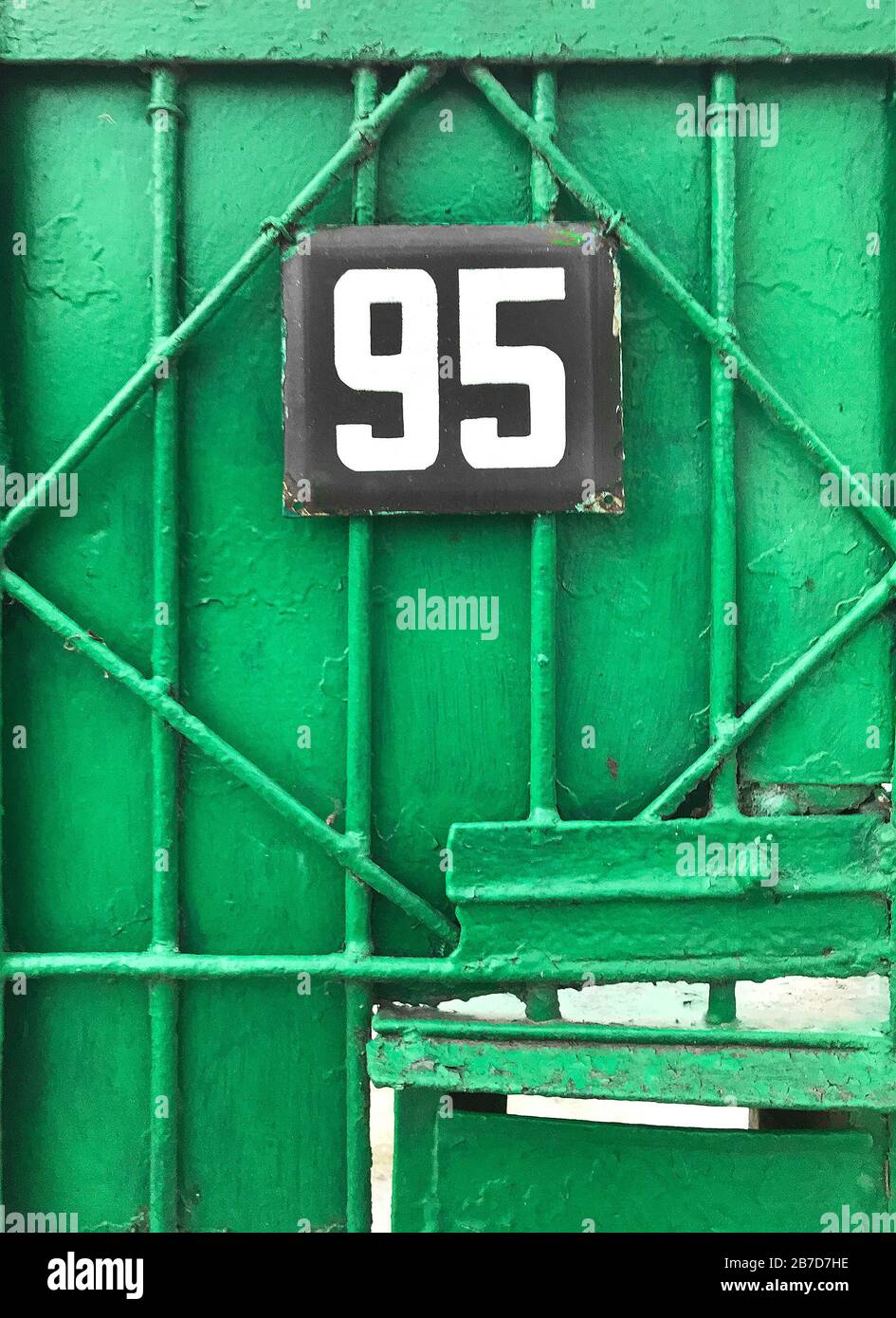 old house door with a number 95 Stock Photo - Alamy